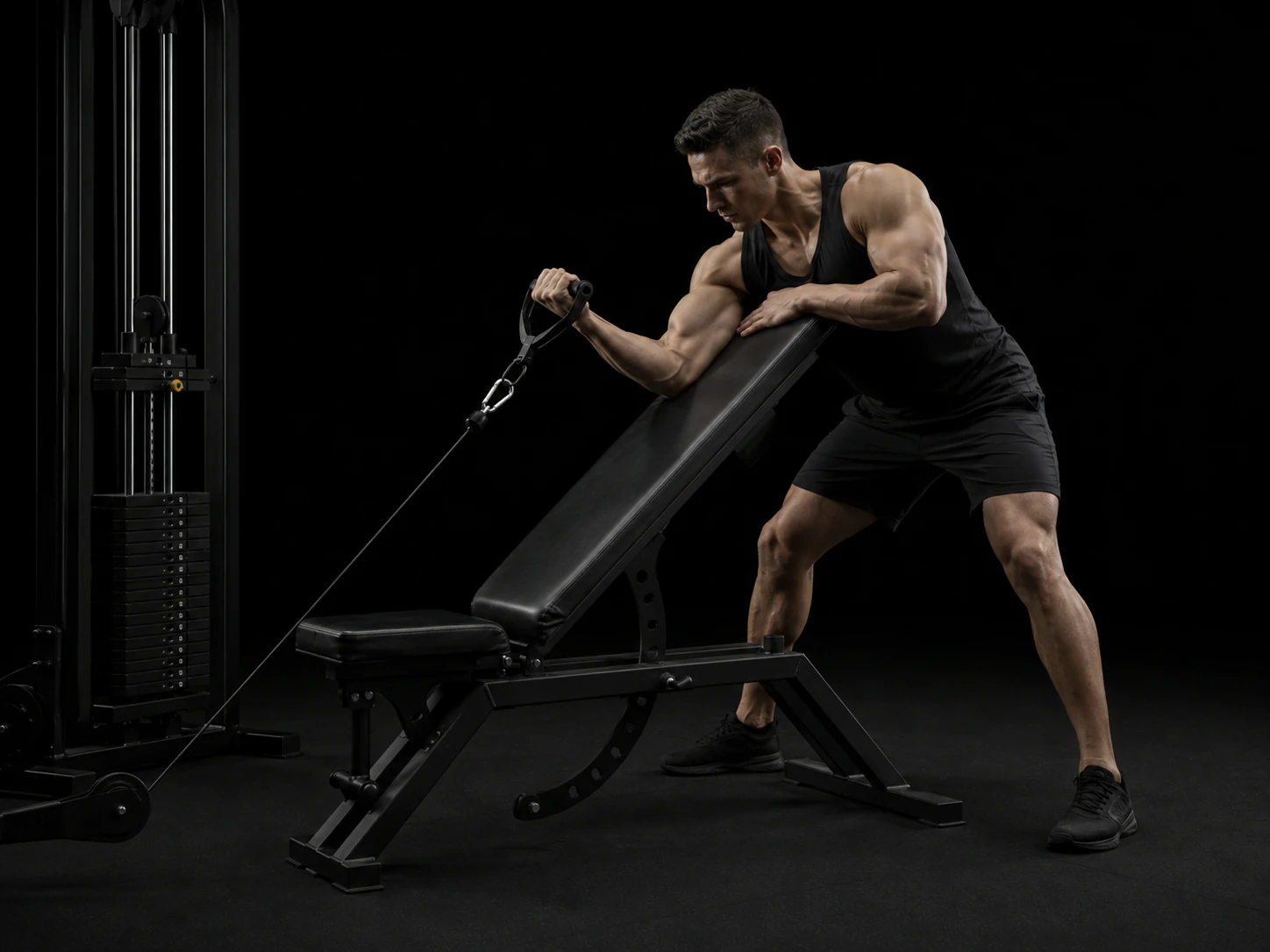 Single Arm Bench Supported Cable Preacher Curl