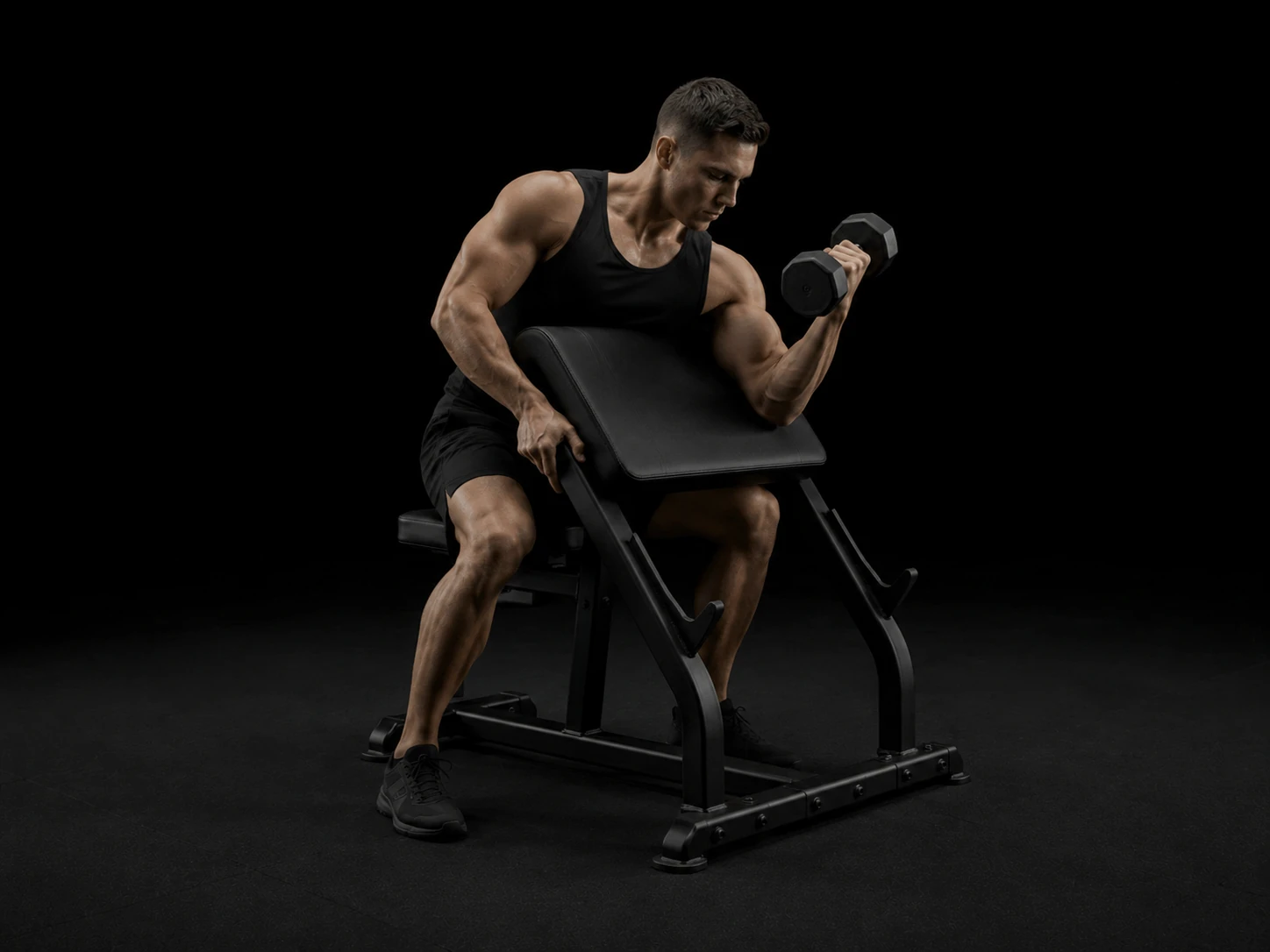 Single Arm Dumbbell Preacher Curl