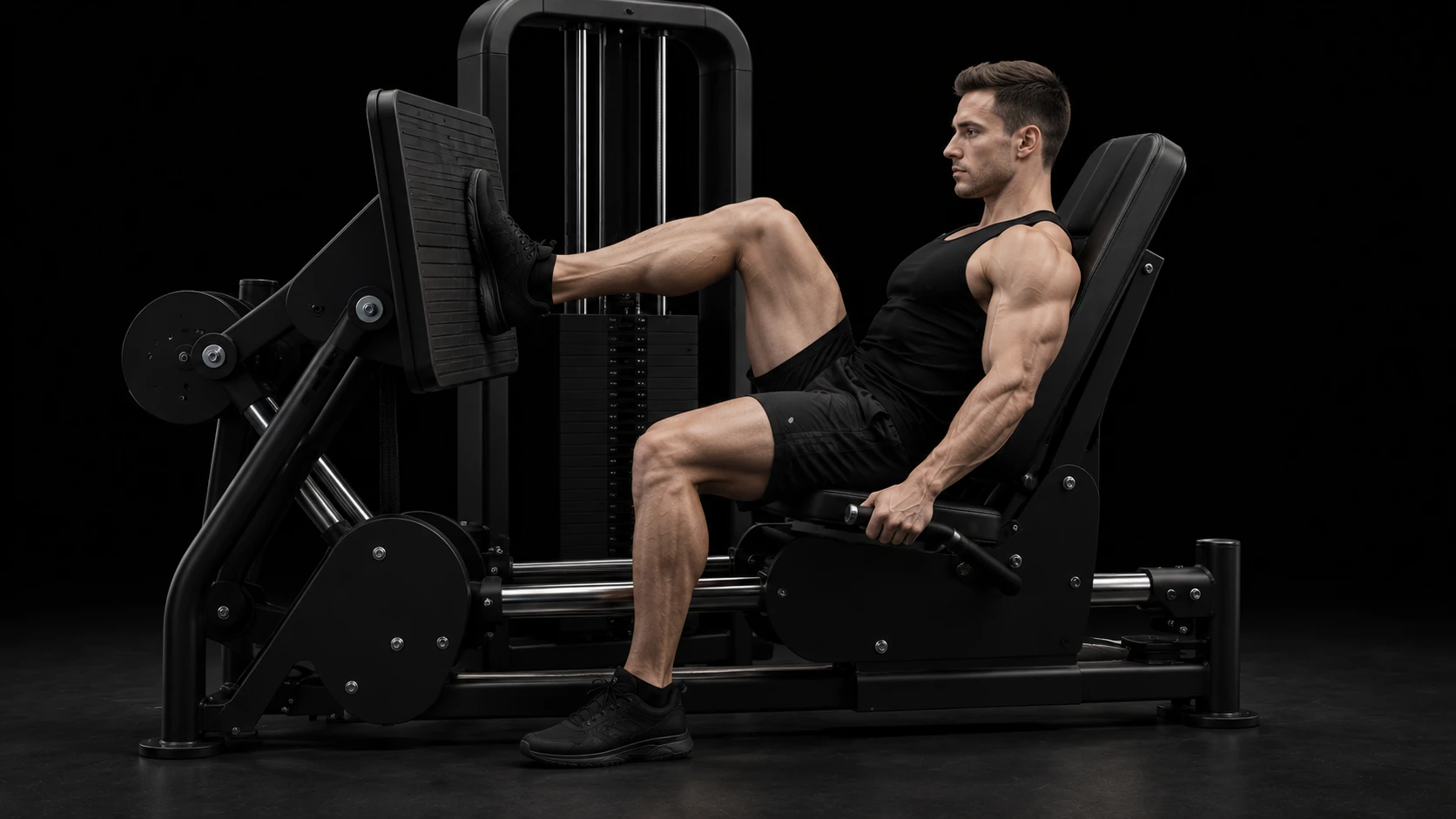 Leg press v sede jednou nohou