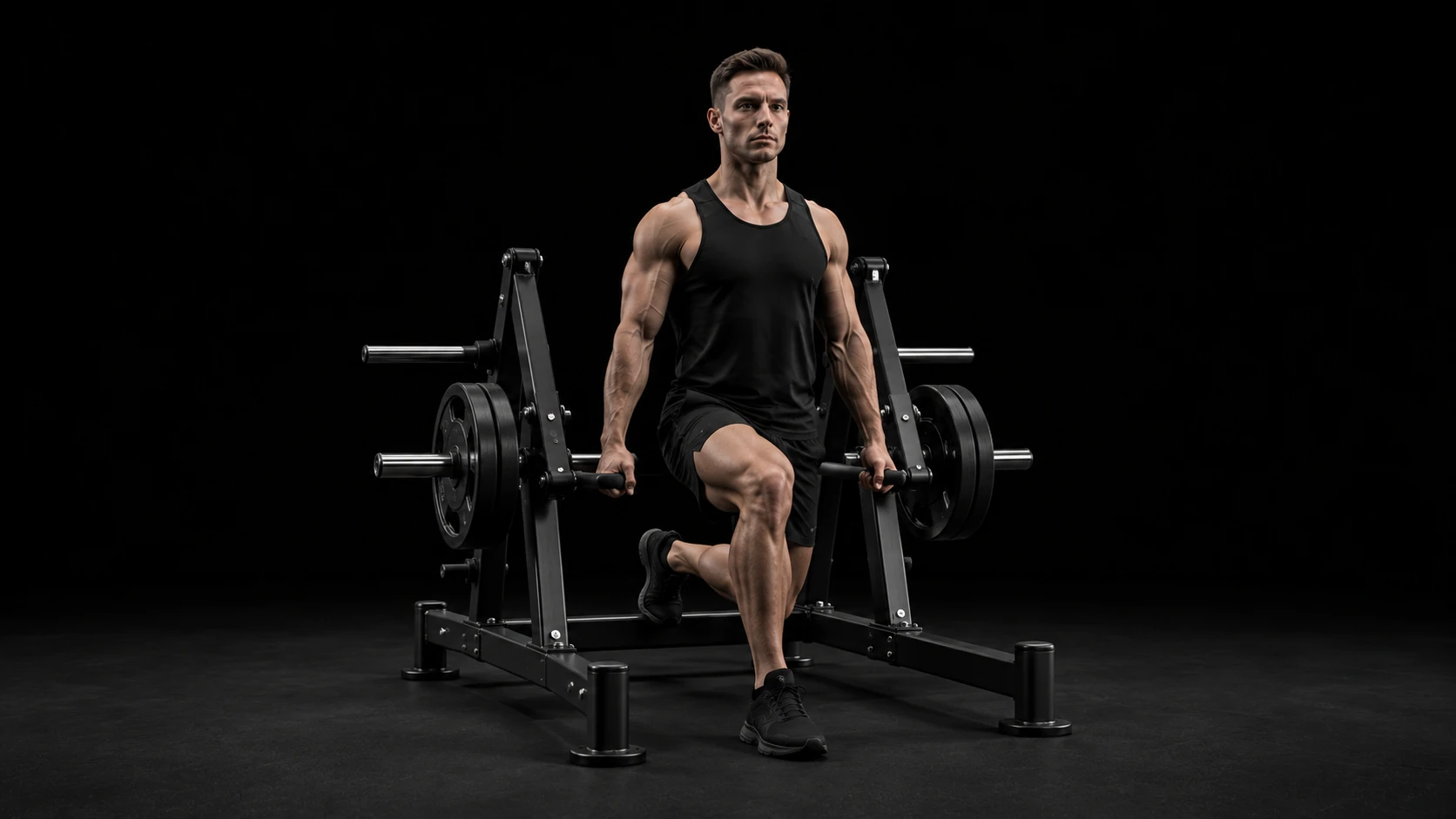 Výpad na stroji Squat Lunge