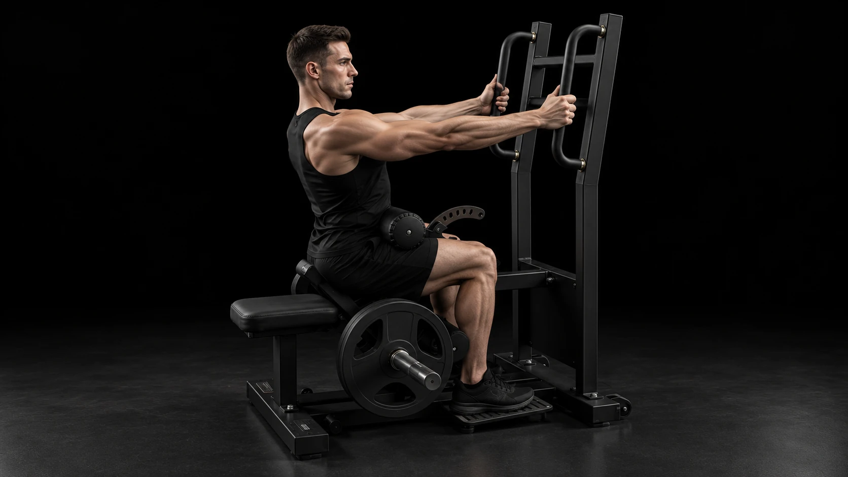 Hip thrust v stoji na stroji
