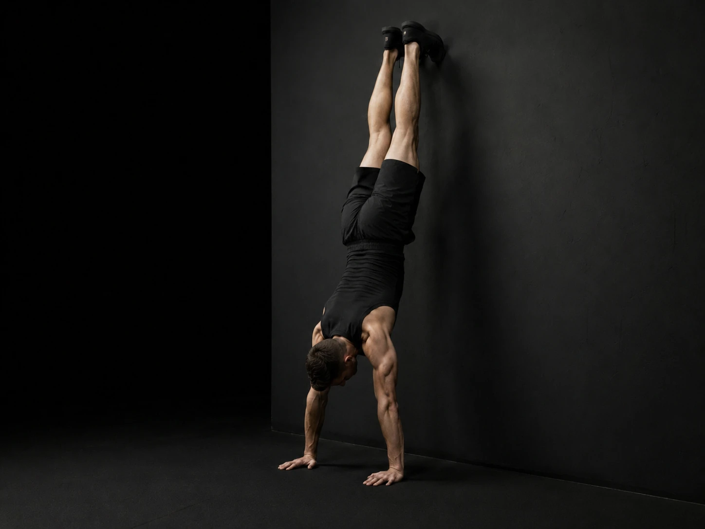 Wall Handstand Shoulder Shrug